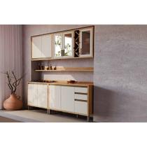 Kit Cozinha Modulada 6 Peças Tempranillo (2Aéreos+2Balcões+2Complementos) C6P112 Amendoa/Off White - Ronipa