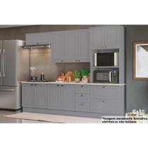 Kit Cozinha Modulada 7 Peças Americana (2Aéreos+2Balcões+1Paneleiro+2Complemento) CZ145 Cinza - Henn