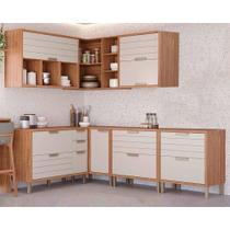 Kit Cozinha Modulada 7 Peças Eloise (3Aéreos+4Balcões) CZ027 Freijo/Off White - MGM Kit Cozinha Modulada 7 Peças Eloise (3Aéreos+4Balcões) CZ027 Freijo/Off White - MGM