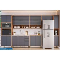 Kit Cozinha Modulada 7 Peças Esplêndida (3Aéreos+2Balcões+1Paneleiro+1TorreQuente) C7P184 Freijo/Titanium - MGM Kit Cozinha Modulada 7 Peças Esplêndida (3Aéreos+2Balcões+1Paneleiro+1TorreQuente) C7P184 Freijo/Titanium - MGM