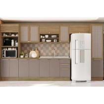 Kit Cozinha Modulada 8 Peças Botanic (3Aéreos+2Balcões+2Paneleiros+1Complemento) s/Pia M658 Nogueira/Fendi Fosco - Kappesberg