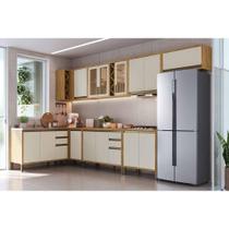 Kit Cozinha Modulada 8 Peças Tempranillo (4Aéreos+4Balcões) C8P83 Amendoa/Off White - Ronipa