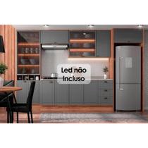 Kit Cozinha Modulada 9 Peças Bella (3Aéreos+2Balcões+1Cristaleira+3Complementos) C9P53 Nogal/Cinza-Carraro