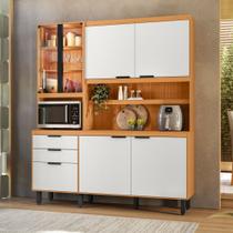 Kit Cozinha Murano 7 Portas 2 Gavetas em Mdf com Vidro e Led Kit Cozinha Murano 7 Portas 2 Gavetas em Mdf com Vidro e Led