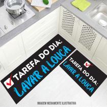 kit cozinha passadeira Tarefa Do Dia Lave a Louça 140x40cm 60x40cm