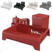 Kit Cozinha Pia Porta Detergente Escorredor Lixeira Porta Talher