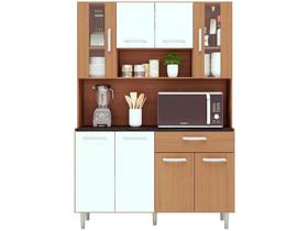 Kit Cozinha Poliman Móveis Gabi com Nicho para - Micro-ondas com Tampo 8 Portas 1 Gaveta MDP Kit Cozinha Poliman Móveis Gabi com Nicho para - Micro-ondas com Tampo 8 Portas 1 Gaveta MDP