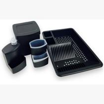 Kit Cozinha Porta Esponja Pia Lixeira Escorredor Dispenser