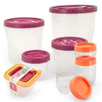 Kit Cozinha Potes de Mantimentos + Potes Gira e Trava + Potes organizador de Armário