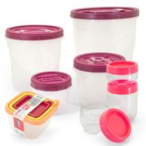 Kit Cozinha Potes de Mantimentos + Potes Gira e Trava + Potes organizador de Armário