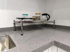 Kit Cozinha Prateleiras Aramadas Para Organizar - Cromado