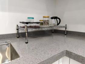 Kit Cozinha Prateleiras Aramadas Para Organizar - Cromado