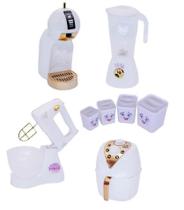 Kit Cozinha Princesa Eletro Menina Branco Air Fryer 8pç Kit Cozinha Princesa Eletro Menina Branco Air Fryer 8pç