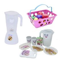 Kit Cozinha Princesa Jantar Liquidificador Mercadinho 26pç Kit Cozinha Princesa Jantar Liquidificador Mercadinho 26pç