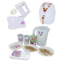 Kit Cozinha Princesa Menina Eletro Jantar Brinquedo 14pç