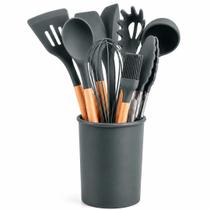 Kit Cozinha Silicone 12 Peças com Pegador Fouet Espátulas Colheres e Suporte Kit Cozinha Silicone 12 Peças com Pegador Fouet Espátulas Colheres e Suporte