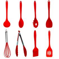 Kit Cozinha Silicone Vermelho 8 Peças Multiuso - Mundiart