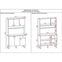Kit Cozinha Style 6 Portas Freijó Nero Ripado - Kits Paraná Kit Cozinha Style 6 Portas Freijó Nero Ripado - Kits Paraná