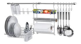 Kit Cozinha Suspensa Cook Home 9 Com Escorredor e Porta Rolo