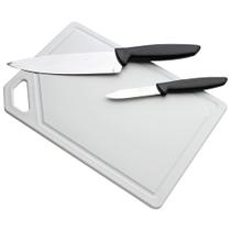 Kit Cozinha Tábua de Cortar Com 3 Peças Preto Tramontina