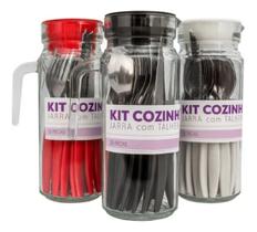 Kit Cozinha Talher Coloridos E Jarra Mais Bonito E Elegante Kit Cozinha Talher Coloridos E Jarra Mais Bonito E Elegante