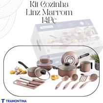Kit Cozinha Tramontina 14 Peças Alumínio Antiaderente Starflon Max Mocaccino Kit Cozinha Tramontina 14 Peças Alumínio Antiaderente Starflon Max Mocaccino