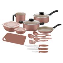 Kit Cozinha Tramontina Antiaderente Starflon Max Mocaccino 14 Peças 28299/310