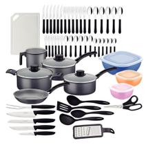 Kit Cozinha Tramontina em Alumínio com Revestimento Starflon Max Chumbo 56 Peças Kit Cozinha Tramontina em Alumínio com Revestimento Starflon Max Chumbo 56 Peças