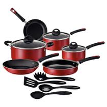 Kit Cozinha Tramontina Everyday Antiaderente Starflon Max e Externo Siliconado Vermelho 10 Peças