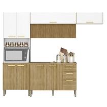 Kit Cozinha Urbane com Balcão e Tampo Freijó Supremo Ripado - Kits Paraná Kit Cozinha Urbane com Balcão e Tampo Freijó Supremo Ripado - Kits Paraná