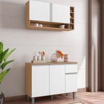 Kit Cozinha Vanessa Armário e Aéreo Completo Multiuso AJL Móveis