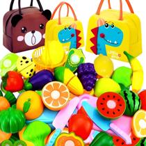 Kit Cozinha velcr Infantil Comidinhas Brinquedo fruta crec