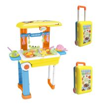 Kit Cozinha Vira Maleta Infantil 3x1 C/ Rodinha Mini Chef