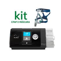 Kit cpap s10 airsense autoset + mascara facial mirage quattro media - resmed