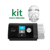 Kit cpap s10 airsense autoset + mascara facial quattro air tam.g - resmed