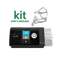 Kit cpap s10 airsense autoset + mascara facial quattro air tam.p - resmed