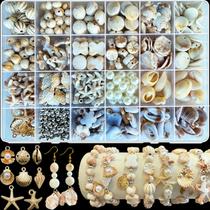 Kit Craft Beads JJZxWish, 610 unidades, Ocean Shells, estrela-do-mar Kit Craft Beads JJZxWish, 610 unidades, Ocean Shells, estrela-do-mar