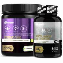 Kit Creatina 100g Creapure + Cromo Picolinato 120 Caps Growth - Growth Supplements