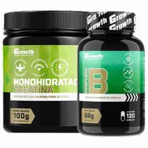 Kit Creatina 100g Monohidratada + Complexo B 120 Caps Growth