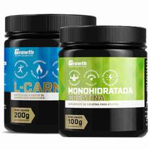 Kit Creatina 100g Monohidratada + L-Carnitina em Pó 200g Growth - Growth Supplements