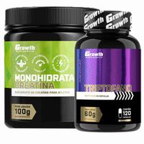 Kit Creatina 100g Monohidratada + Triptofano 120 Caps Growth