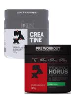 Kit creatina 150g +pré treino hórus 300g varios sabores maxtitanium