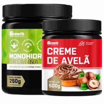 Kit Creatina 250g Monohidratada + Creme Avelã 500g Growth - Growth Supplements