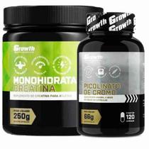 Kit Creatina 250g Monohidratada + Cromo 120 Caps Growth