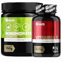 Kit Creatina 250g Monohidratada + Vitamina E 75 Caps Growth - Growth Supplements