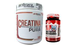 Kit Creatina 300g 100% Pura Steel + Dimethylex Thermo 60 caps Under Labz
