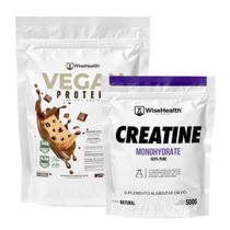 Kit Creatina 500g + Vegan Protein - Proteína Vegana de Ervilha Panettone de Chocolate 837g - WiseHealth