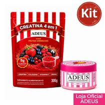 Kit Creatina Adeus 4 Em 1 Creme Rosa Adeus