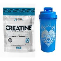 Kit Creatina Alpex 100% 500g + Coqueteleira Alpex 600ml