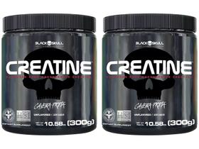 Kit Creatina Black Skull em Pó 300g sem Sabor